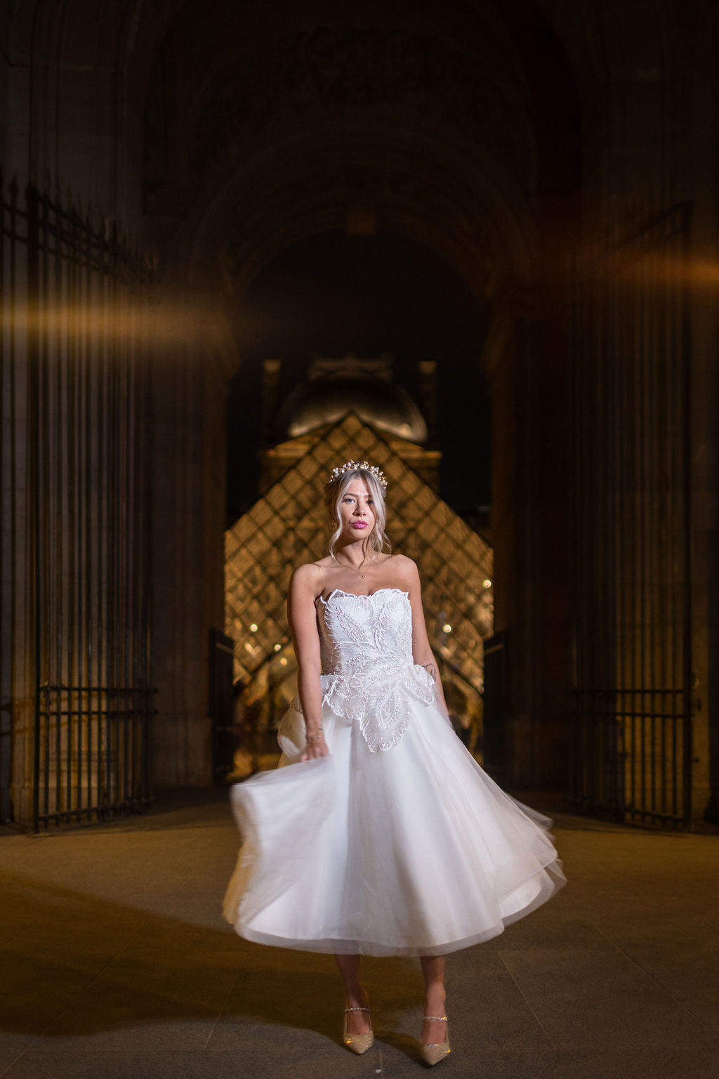 Audrey - 50’s inspired glitter lace wedding dress.