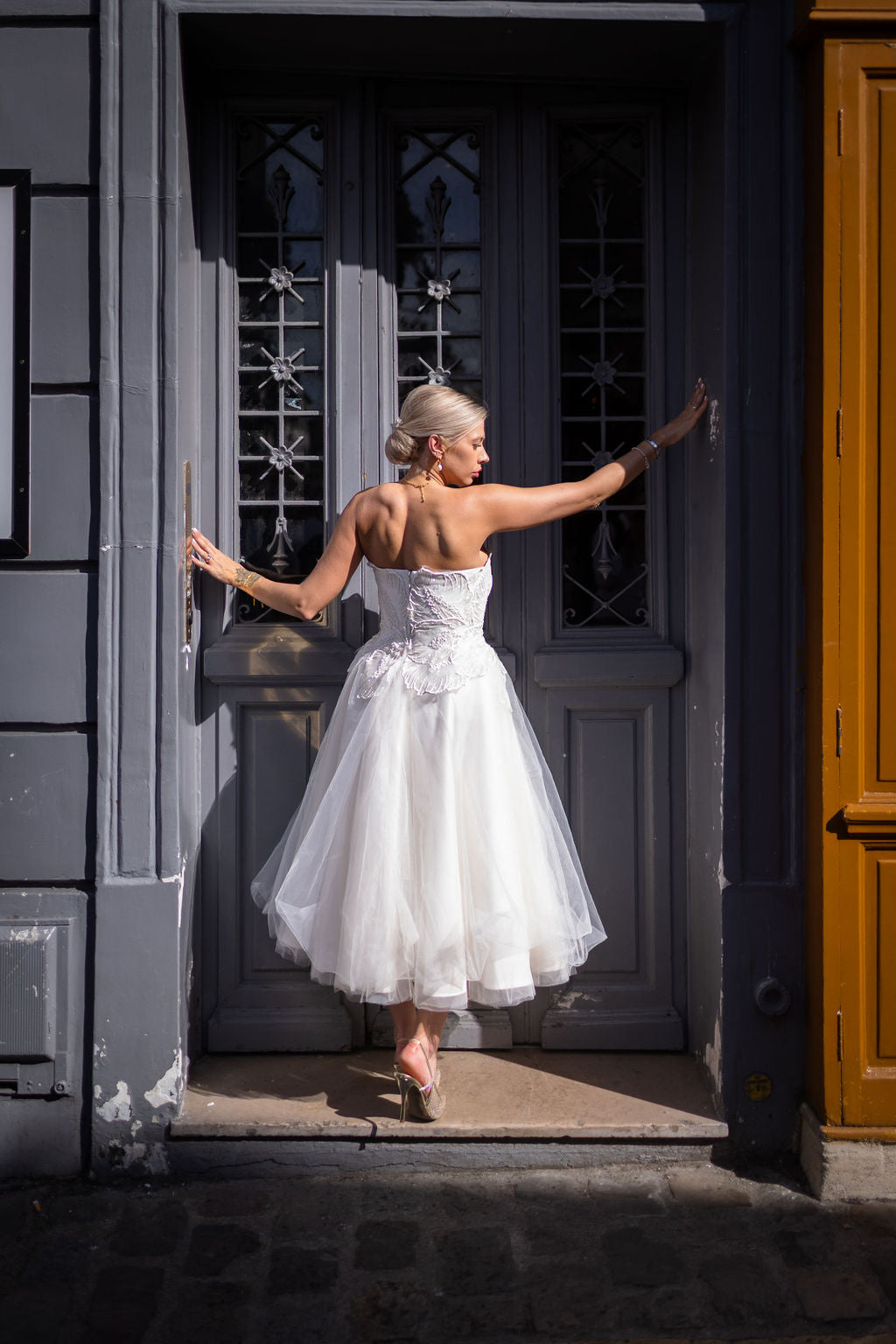 Audrey - 50’s inspired glitter lace wedding dress.