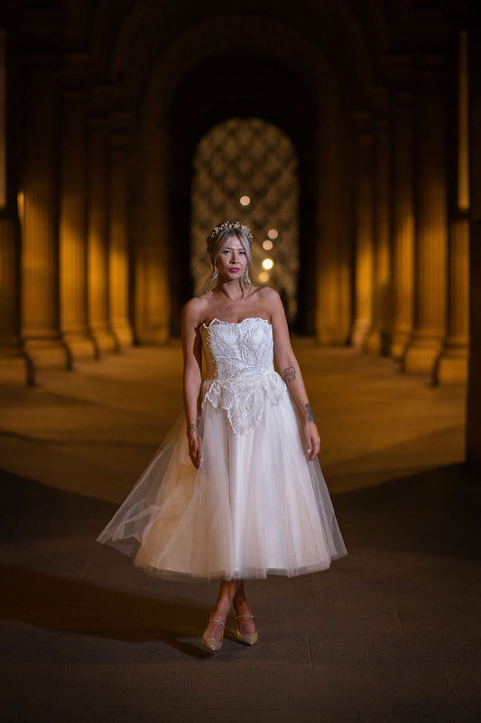 Audrey - 50’s inspired glitter lace wedding dress.